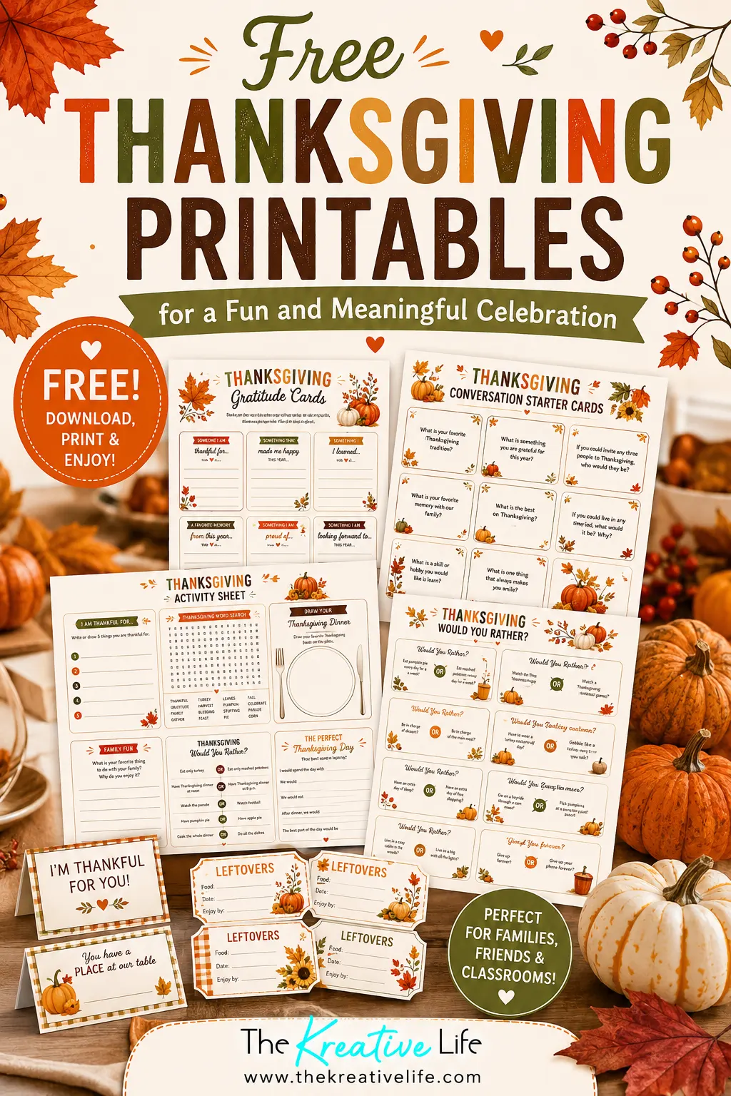 Downloadable Thanksgiving Activities Sheets