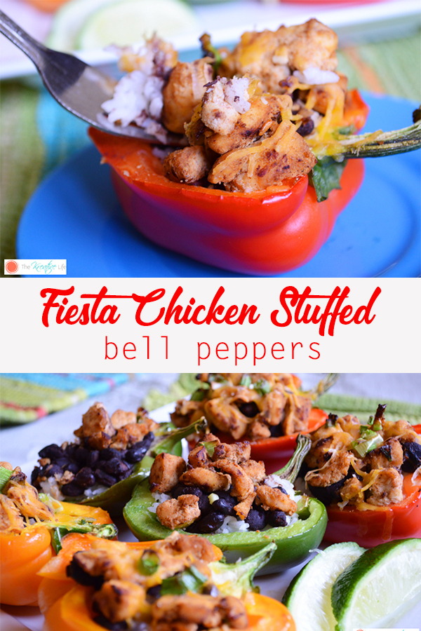 Fiesta Chicken Stuffed Bell Peppers are the perfect course to serve your family or guest at your next celebration. - The Kreative Life