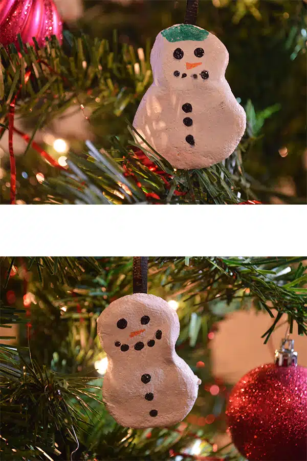 DIY Salt Dough Snowman Ornament